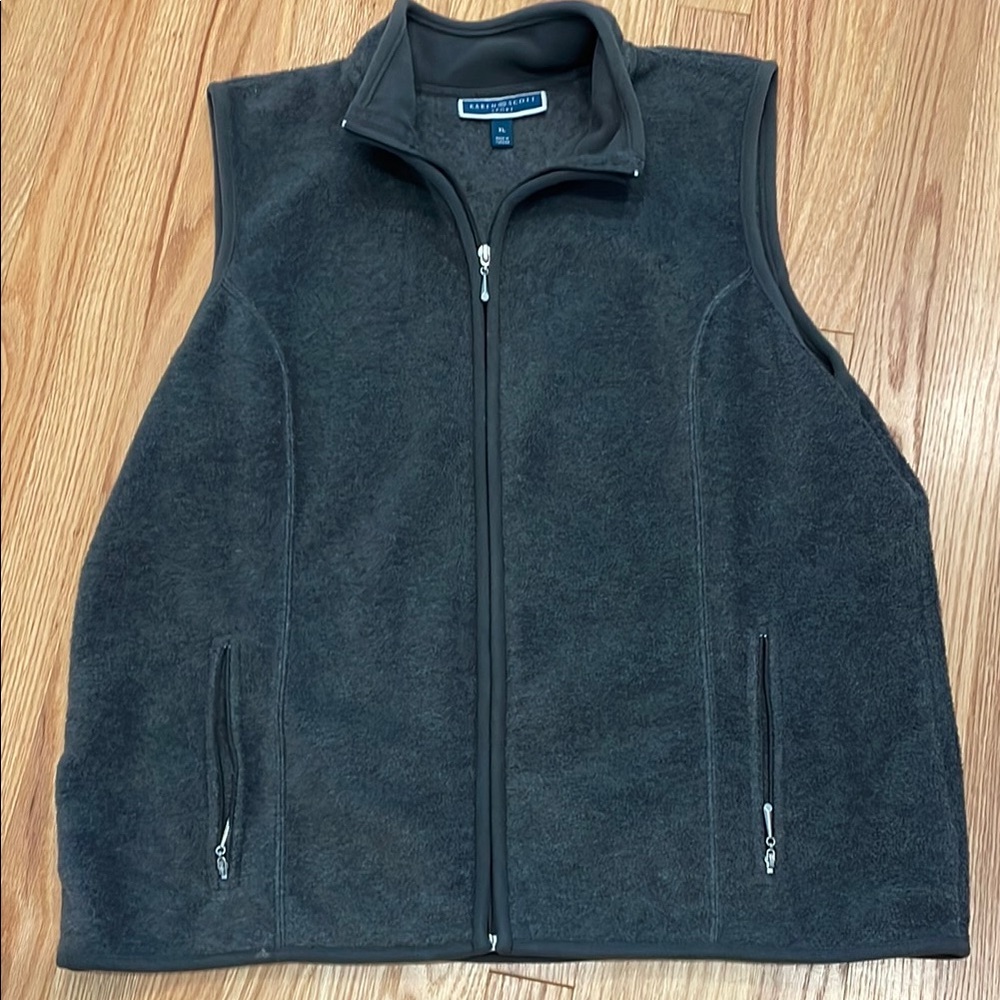 Karen Scott Sport XL Gray Fleece Vest